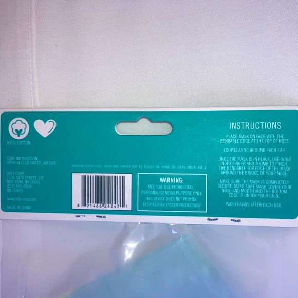 Washable Reusable COVID 100% Cotton Face Mask Light Blue New - Picture 3 of 7